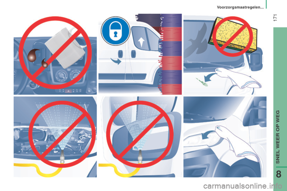 Peugeot Boxer 2015.5  Handleiding (in Dutch)  171
boxer_nl_Chap08_Aide-Rapide_ed01-2015 
Voorzorgsmaatregelen... 
SNEL WEER OP WEG
8  