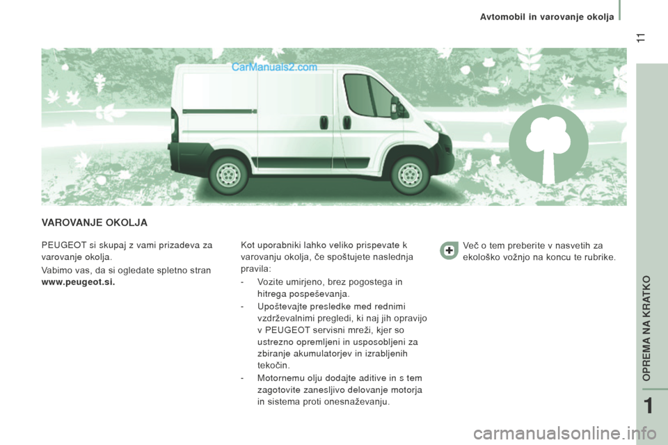 Peugeot Boxer 2015.5 Priročnik za lastnika (in Slovenian) 11
boxer_sl_Chap01_Vue-ensemble_ed01-2015
varovanJ e o K o LJ a
PEUGEOT si skupaj z vami prizadeva za
varovanje okolja.
Vabimo vas, da si ogledate spletno stran
www.peugeot.si. Kot uporabniki lahko Peugeot Boxer 2015.5 Priročnik za lastnika (in Slovenian) 11
boxer_sl_Chap01_Vue-ensemble_ed01-2015
varovanJ e o K o LJ a
PEUGEOT si skupaj z vami prizadeva za
varovanje okolja.
Vabimo vas, da si ogledate spletno stran
www.peugeot.si. Kot uporabniki lahko