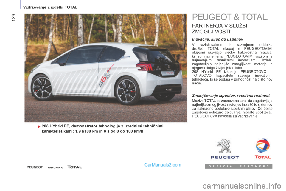 Peugeot Boxer 2015.5 Priročnik za lastnika (in Slovenian) 126
boxer_sl_Chap07_Verifications_ed01-2015
PEUGEOT & TOTAL,
PARTNERJA V SLUŽBI
Z
MOGLJIVOSTI
!
Inovacije, ključ do uspehov
V raziskovalnem in razvojnem oddelku
družbe TOTAL skupaj s PEUGEO Peugeot Boxer 2015.5 Priročnik za lastnika (in Slovenian) 126
boxer_sl_Chap07_Verifications_ed01-2015
PEUGEOT & TOTAL,
PARTNERJA V SLUŽBI
Z
MOGLJIVOSTI
!
Inovacije, ključ do uspehov
V raziskovalnem in razvojnem oddelku
družbe TOTAL skupaj s PEUGEO