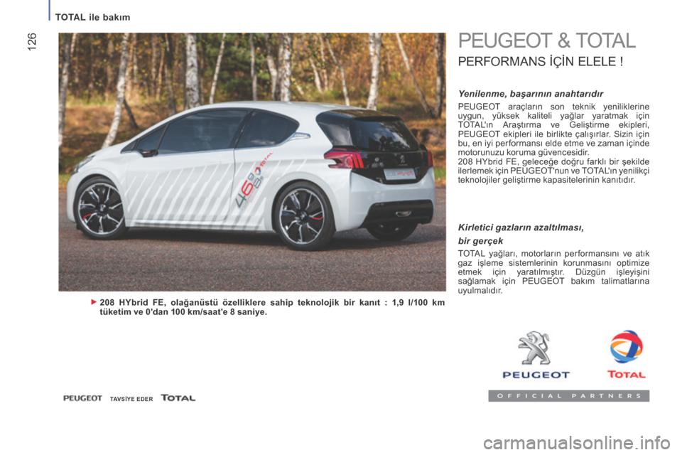 Peugeot Boxer 2015.5 Kullanım Kılavuzu (in Turkish) 126
boxer_tr_Chap07_Verifications_ed01-2015
PEUGEOT & TOTAL
PERFORMANS İÇ İN E LELE !
Yenilenme, başarının anahtarıdır
PEUGEOT araçların son teknik yeniliklerine
uygun, yüksek kal Peugeot Boxer 2015.5 Kullanım Kılavuzu (in Turkish) 126
boxer_tr_Chap07_Verifications_ed01-2015
PEUGEOT & TOTAL
PERFORMANS İÇ İN E LELE !
Yenilenme, başarının anahtarıdır
PEUGEOT araçların son teknik yeniliklerine
uygun, yüksek kal
