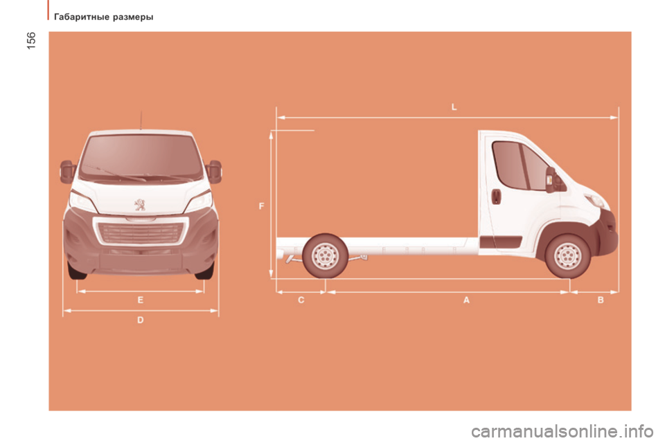 Peugeot Boxer 2014  Инструкция по эксплуатации (in Russian)  156
   Габаритные размеры    