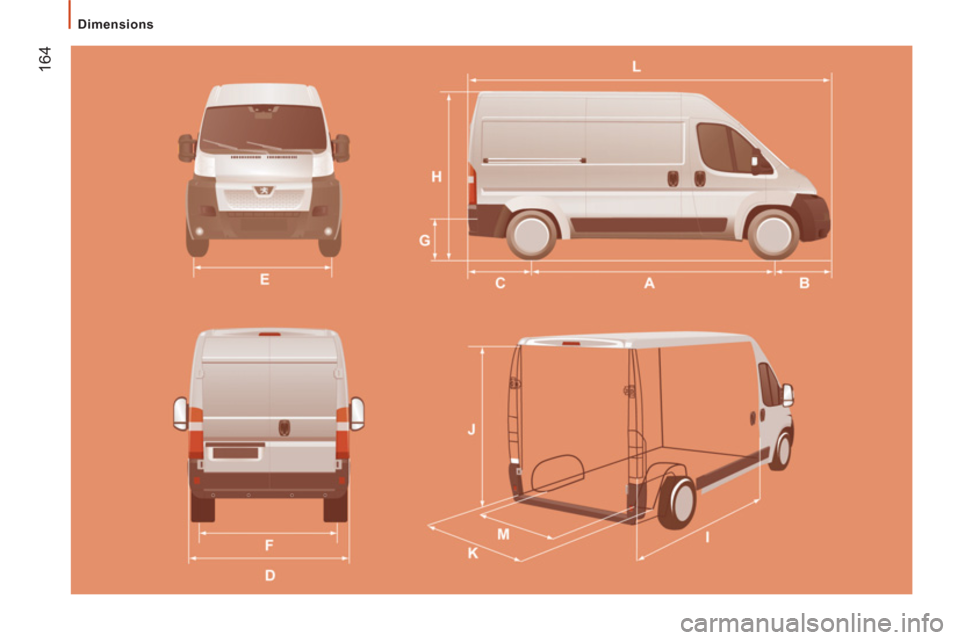 Peugeot Boxer 2013  Owners Manual 164
   
 
Dimensions  
  