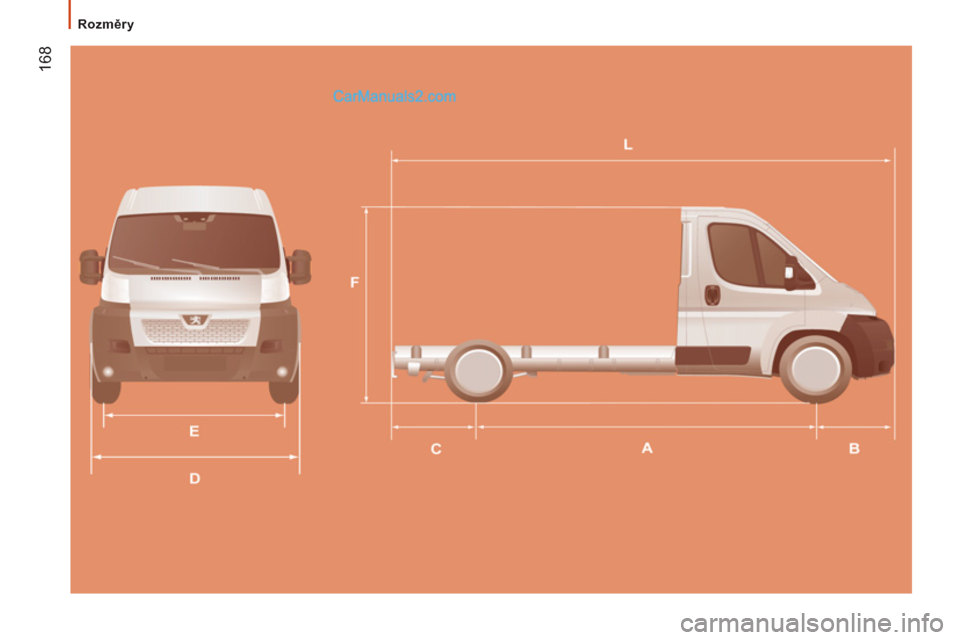 Peugeot Boxer 2013  Návod k obsluze (in Czech) 168
   
 
Rozměry   