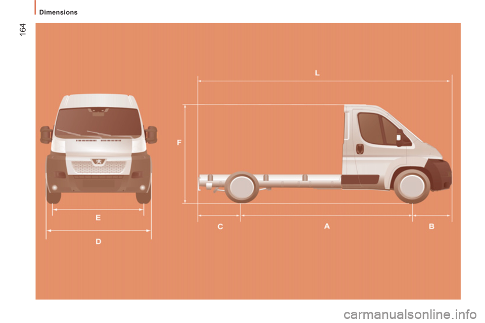 Peugeot Boxer 2011.5  Owners Manual - RHD (UK, Australia) 164
   
 
Dimensions  
  