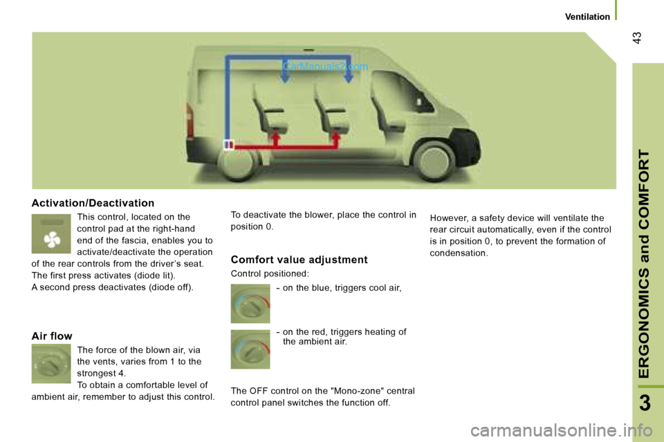 Peugeot Boxer 2006.5 Service Manual � �4�3
�A�c�t�i�v�a�t�i�o�n�/�D�e�a�c�t�i�v�a�t�i�o�n
�T�h�i�s� �c�o�n�t�r�o�l�,� �l�o�c�a�t�e�d� �o�n� �t�h�e�  
�c�o�n�t�r�o�l� �p�a�d� �a�t� �t�h�e� �r�i�g�h�t�-�h�a�n�d� 
�e�n�d� �o�f� �t�h�e� �f�
