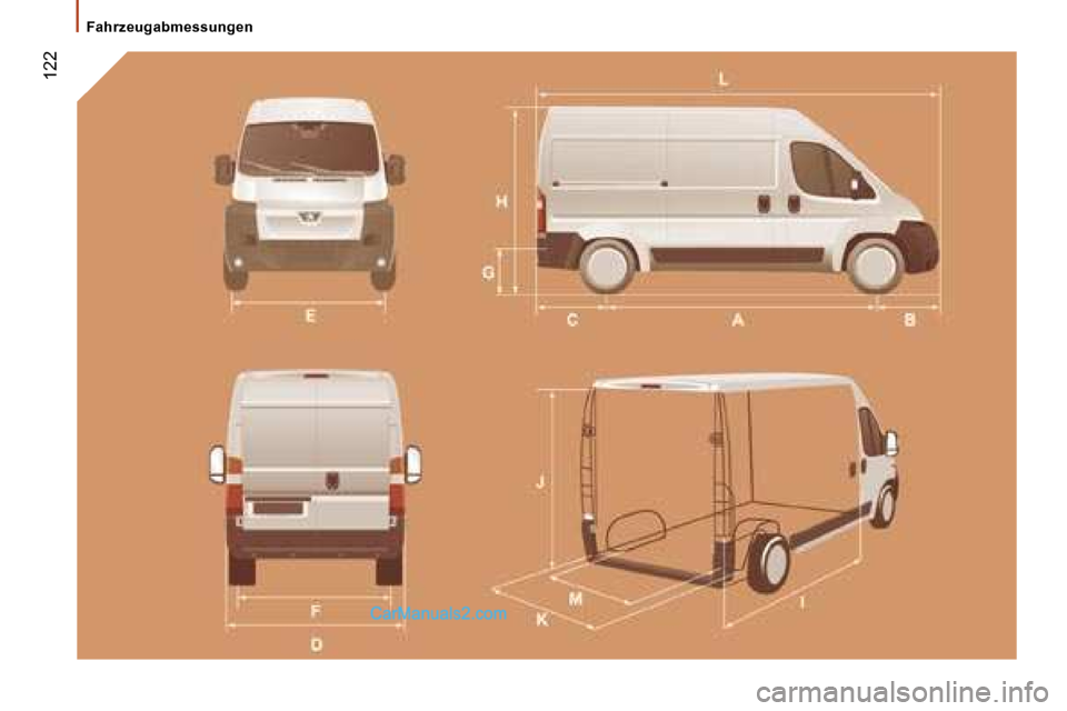 Peugeot Boxer 2006.5  Betriebsanleitung (in German) � �1�2�2
�F�a�h�r�z�e�u�g�a�b�m�e�s�s�u�n�g�e�n   