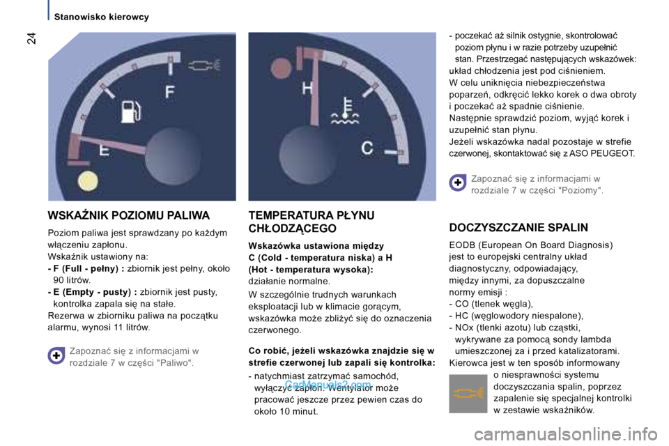 Peugeot Boxer 2006.5  Instrukcja Obsługi (in Polish) � �2�4
�S�t�a�n�o�w�i�s�k�o� �k�i�e�r�o�w�c�y
�W�S�K�AD�N�I�K� �P�O�Z�I�O�M�U� �P�A�L�I�W�A 
�P�o�z�i�o�m� �p�a�l�i�w�a� �j�e�s�t� �s�p�r�a�w�d�z�a�n�y� �p�o� �k�aG�d�y�m�  
�w�ł"�c�z�e�n�i�u� �z�