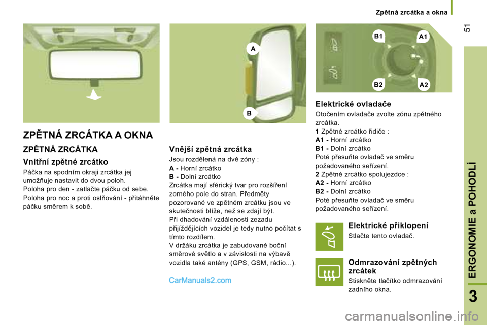 Peugeot Boxer 2006  Návod k obsluze (in Czech) �A�1
�A�2�B�2
�B�1
�A
�B
� �5�1
�3
�Z�p)�t�n�á� �z�r�c�á�t�k�a� �a� �o�k�n�a
�Z�P(�T�N�Á� �Z�R�C�Á�T�K�A� �A� �O�K�N�A
�Z�P(�T�N�Á� �Z�R�C�Á�T�K�A
�V�n�i�t9�n�í� �z�p)�t�n�é� �z�r�c�á�t�