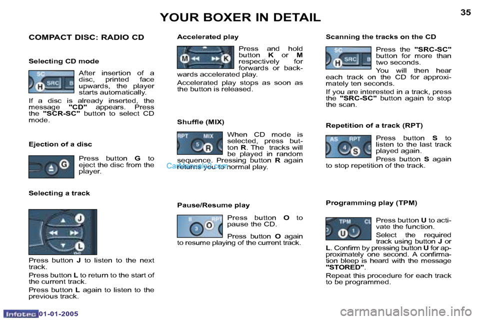Peugeot Boxer 2005 Manual PDF �3�4
�0�1�-�0�1�-�2�0�0�5
�3�5
�0�1�-�0�1�-�2�0�0�5
�C�O�M�P�A�C�T� �D�I�S�C�:� �R�A�D�I�O� �C�D
�S�e�l�e�c�t�i�n�g� �C�D� �m�o�d�e�A�f�t�e�r�  �i�n�s�e�r�t�i�o�n�  �o�f�  �a�  
�d�i�s�c�,�  �p�r�i�n�