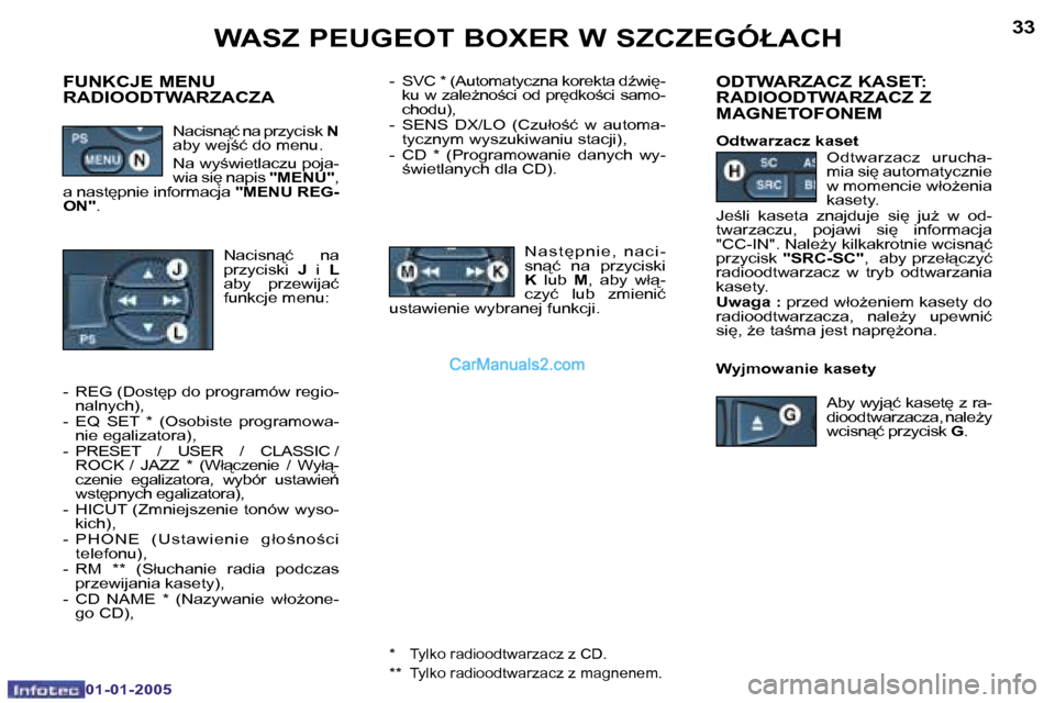 Peugeot Boxer 2005  Instrukcja Obsługi (in Polish) �3�2
�0�1�-�0�1�-�2�0�0�5
�3�3
�0�1�-�0�1�-�2�0�0�5
�-�  �S�V�C� �*� �(�A�u�t�o�m�a�t�y�c�z�n�a� �k�o�r�e�k�t�a� �dE�w�i
�-�k�u� �w� �z�a�l�eG�n�o;�c�i� �o�d� �p�r
�d�k�o;�c�i� �s�a�m�o�- 
�c�h�