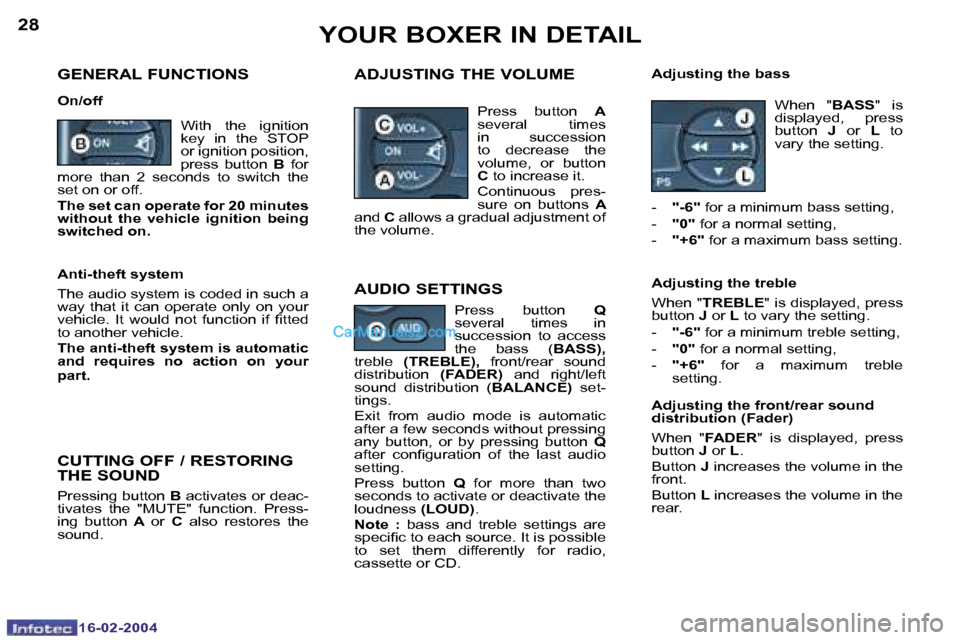 Peugeot Boxer 2004 Repair Manual �1�6�-�0�2�-�2�0�0�4�1�6�-�0�2�-�2�0�0�4
�2�8�2�9�Y�O�U�R� �B�O�X�E�R� �I�N� �D�E�T�A�I�L
�G�E�N�E�R�A�L� �F�U�N�C�T�I�O�N�S
�O�n�/�o�f�f
�A�D�J�U�S�T�I�N�G� �T�H�E� �V�O�L�U�M�E�A�d�j�u�s�t�i�n�g� �t