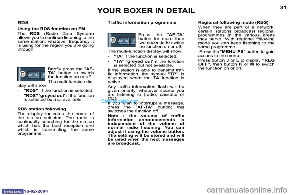 Peugeot Boxer 2004 Repair Manual �1�6�-�0�2�-�2�0�0�4�1�6�-�0�2�-�2�0�0�4
�3�0�3�1�Y�O�U�R� �B�O�X�E�R� �I�N� �D�E�T�A�I�L
�R�D�S
�U�s�i�n�g� �t�h�e� �R�D�S� �f�u�n�c�t�i�o�n� �o�n� �F�M 
�T�h�e�  �R�D�S�  �(�R�a�d�i�o�  �D�a�t�a�  �