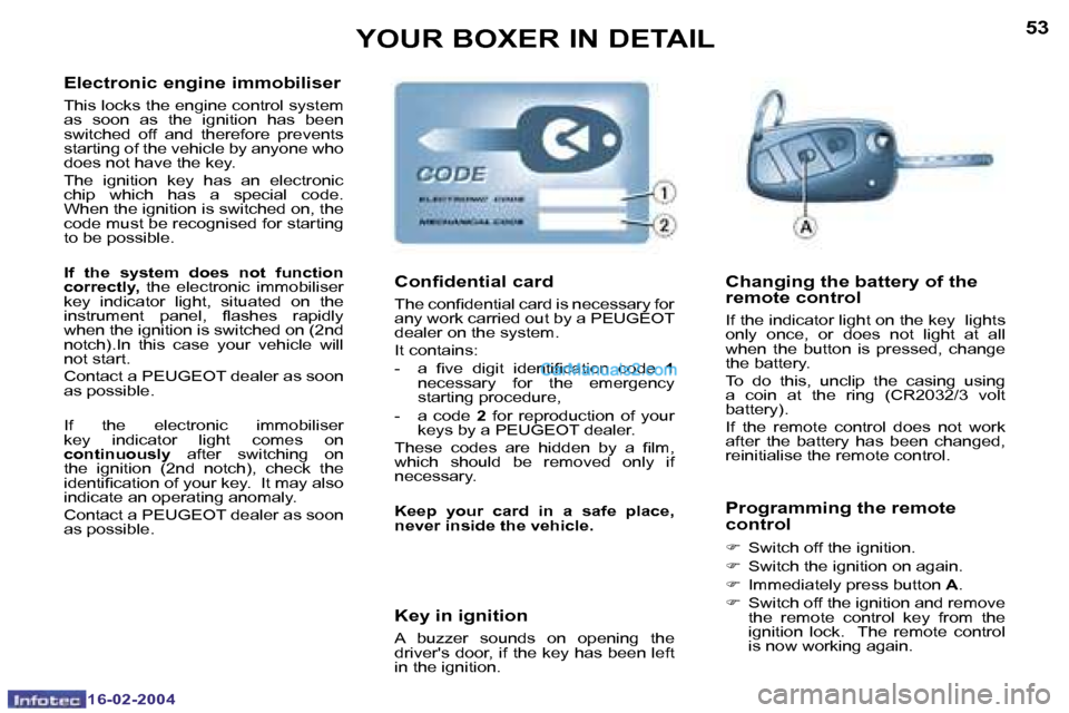 Peugeot Boxer 2004 Owners Manual �1�6�-�0�2�-�2�0�0�4�1�6�-�0�2�-�2�0�0�4
�5�2�5�3�Y�O�U�R� �B�O�X�E�R� �I�N� �D�E�T�A�I�L
�E�l�e�c�t�r�o�n�i�c� �e�n�g�i�n�e� �i�m�m�o�b�i�l�i�s�e�r
�T�h�i�s� �l�o�c�k�s� �t�h�e� �e�n�g�i�n�e� �c�o�n�