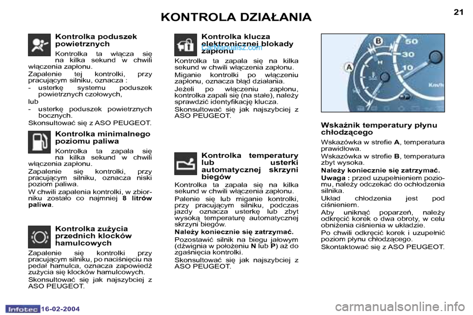 Peugeot Boxer 2004  Instrukcja Obsługi (in Polish) �2�0
�1�6�-�0�2�-�2�0�0�4
�2�1
�1�6�-�0�2�-�2�0�0�4
�K�o�n�t�r�o�l�k�a� �p�o�d�u�s�z�e�k�  
�p�o�w�i�e�t�r�z�n�y�c�h
�K�o�n�t�r�o�l�k�a�  �t�a�  �w�ł"�c�z�a�  �s�i
�  
�n�a�  �k�i�l�k�a�  �s�e�k�u�