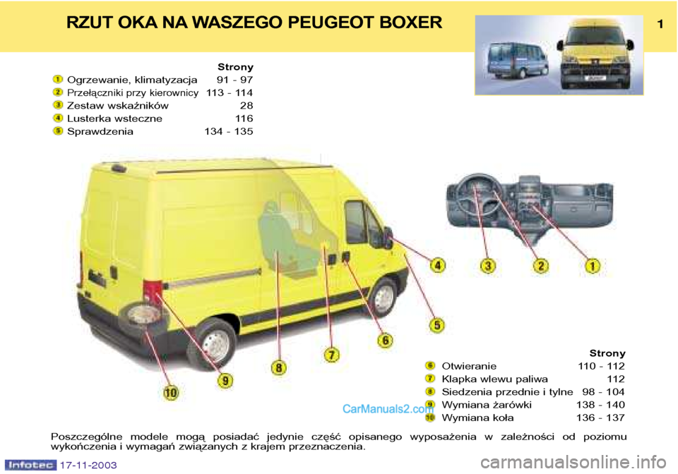 Peugeot Boxer 2003.5  Instrukcja Obsługi (in Polish) 