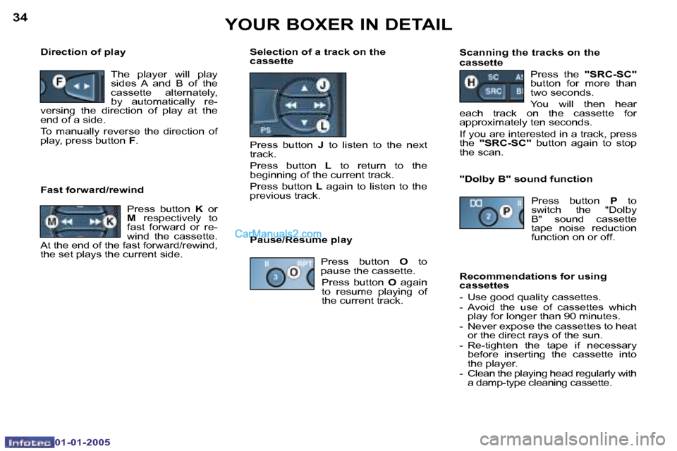 Peugeot Boxer Dag 2005 Manual PDF �3�4
�0�1�-�0�1�-�2�0�0�5
�3�5
�0�1�-�0�1�-�2�0�0�5
�S�c�a�n�n�i�n�g� �t�h�e� �t�r�a�c�k�s� �o�n� �t�h�e�  
�c�a�s�s�e�t�t�e
�P�r�e�s�s�  �t�h�e� �"�S�R�C�-�S�C�"� 
�b�u�t�t�o�n�  �f�o�r�  �m�o�r�e�  