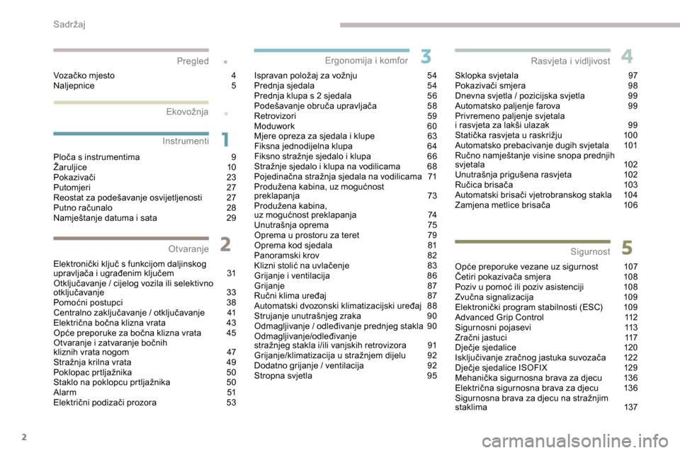 Peugeot Expert 2019  Vodič za korisnike (in Croatian) 2
.
.
Ploča s instrumentima 9
Ž aruljice 1 0
Pokazivači
 2

3
Putomjeri
 27
R

eostat za podešavanje osvijetljenosti  
2
 7
Putno računalo
 
2
 8
Namještanje datuma i sata
 
2
 9
Elektronički k
