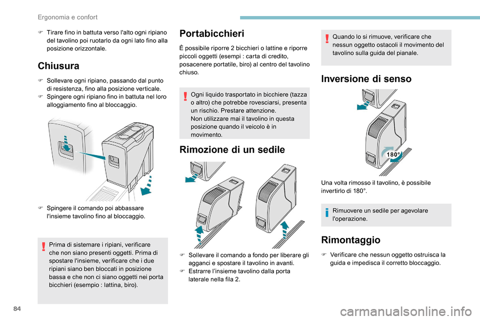Peugeot Expert 2019 Manuale del proprietario (in Italian) 84
F Tirare fino in battuta verso lalto ogni ripiano del tavolino poi ruotarlo da ogni lato fino alla
posizione orizzontale.
Chiusura
F Sollevare ogni ripiano, passando dal punto di resistenza, fino Peugeot Expert 2019 Manuale del proprietario (in Italian) 84
F Tirare fino in battuta verso lalto ogni ripiano del tavolino poi ruotarlo da ogni lato fino alla
posizione orizzontale.
Chiusura
F Sollevare ogni ripiano, passando dal punto di resistenza, fino