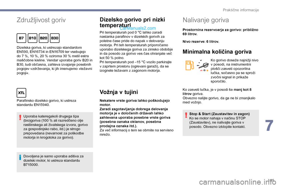 Peugeot Expert 2019 Priročnik za lastnika (in Slovenian) 185
Združljivost goriv
Uporaba kateregakoli drugega tipa
(bio)goriva
(100 % ali razredčeno olje
r
astlinskega ali živalskega izvora, gorivo
z
a gospodinjsko rabo, itd Peugeot Expert 2019 Priročnik za lastnika (in Slovenian) 185
Združljivost goriv
Uporaba kateregakoli drugega tipa
(bio)goriva
(100 % ali razredčeno olje
r
astlinskega ali živalskega izvora, gorivo
z
a gospodinjsko rabo, itd