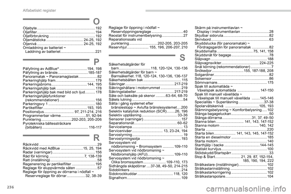 Peugeot Expert 2019 Ägarmanual (in Swedish) 236
OOljebyte ......................................................... 192
Oljefilter ......................................................... 19 4
Oljeförbrukning
............................. Peugeot Expert 2019 Ägarmanual (in Swedish) 236
OOljebyte ......................................................... 192
Oljefilter ......................................................... 19 4
Oljeförbrukning
.............................