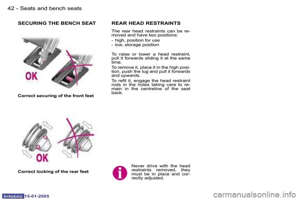 Peugeot Expert 2005 Service Manual �S�e�a�t�s� �a�n�d� �b�e�n�c�h� �s�e�a�t�s�4�2 �-
�1�5�-�0�1�-�2�0�0�5
�4�3
�-�S�e�a�t�s� �a�n�d� �b�e�n�c�h� �s�e�a�t�s
�1�5�-�0�1�-�2�0�0�5
�N�e�v�e�r�  �d�r�i�v�e�  �w�i�t�h�  �t�h�e�  �h�e�a�d�  
