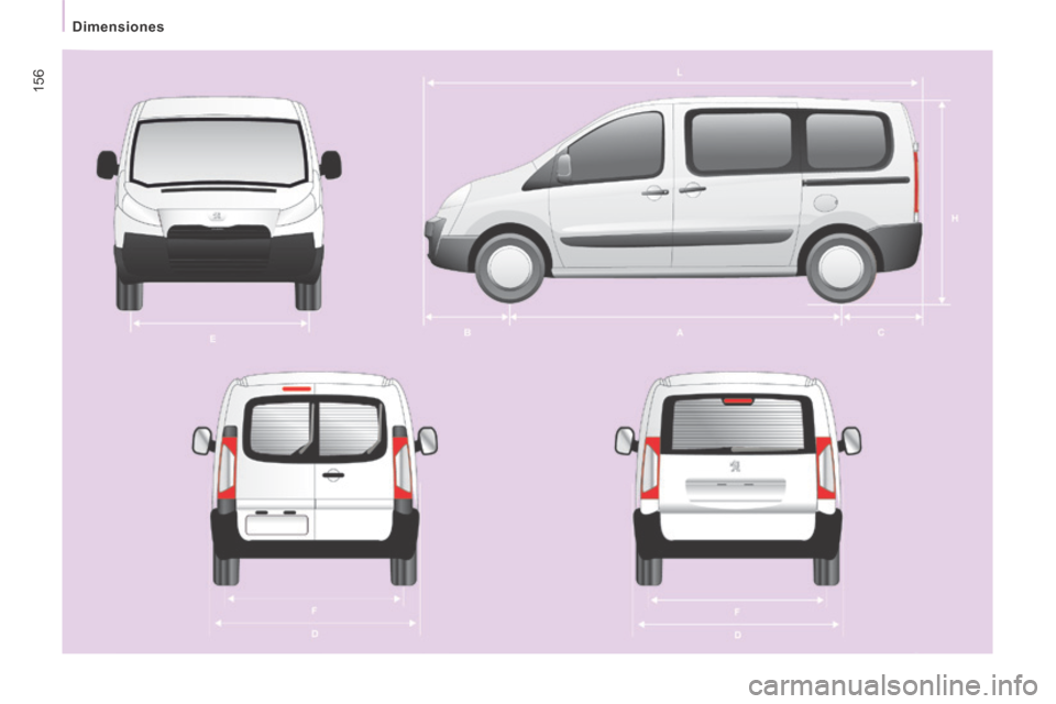 Peugeot Expert Tepee 2014 Manual del propietario (in Spanish) 156
Dimensiones Peugeot Expert Tepee 2014 Manual del propietario (in Spanish) 156
Dimensiones
