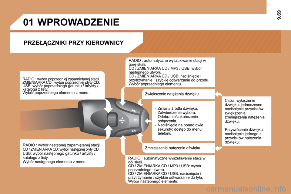Peugeot Expert Tepee 2010  Instrukcja Obsługi (in Polish) �0�1
9.69
� � �R�A�D�I�O� �:� �w�y�b�ó�r� �n�a�s�t�p�n�e�j� �z�a�p�a�m�i�t�a�n�e�j� �s�t�a�c�j�i�.� � �C�D� �/� �Z�M�I�E�N�I�A�R�K�A� �C�D�:� �w�y�b�ó�r� �n�a�s�t�p�n�e�j� �p�ł�y�t�y� �C�D�.�