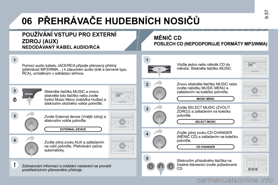 Peugeot Expert Tepee 2010  Návod k obsluze (in Czech) �1
�2
�3
�4
�1
�4
�0�6
�2
�3
�5
9.57
� �P�o�m�o�c�í� �a�u�d�i�o� �k�a�b�e�l�u� �J�A�C�K�/�R�C�A� �p9�i�p�o�j�t�e� �p9�e�n�o�s�n�ý� �p9�í�s�t�r�o�j� � �P�o�m�o�c�í� �a�u�d�i�o� �k�a�b�e�l�u� �J�