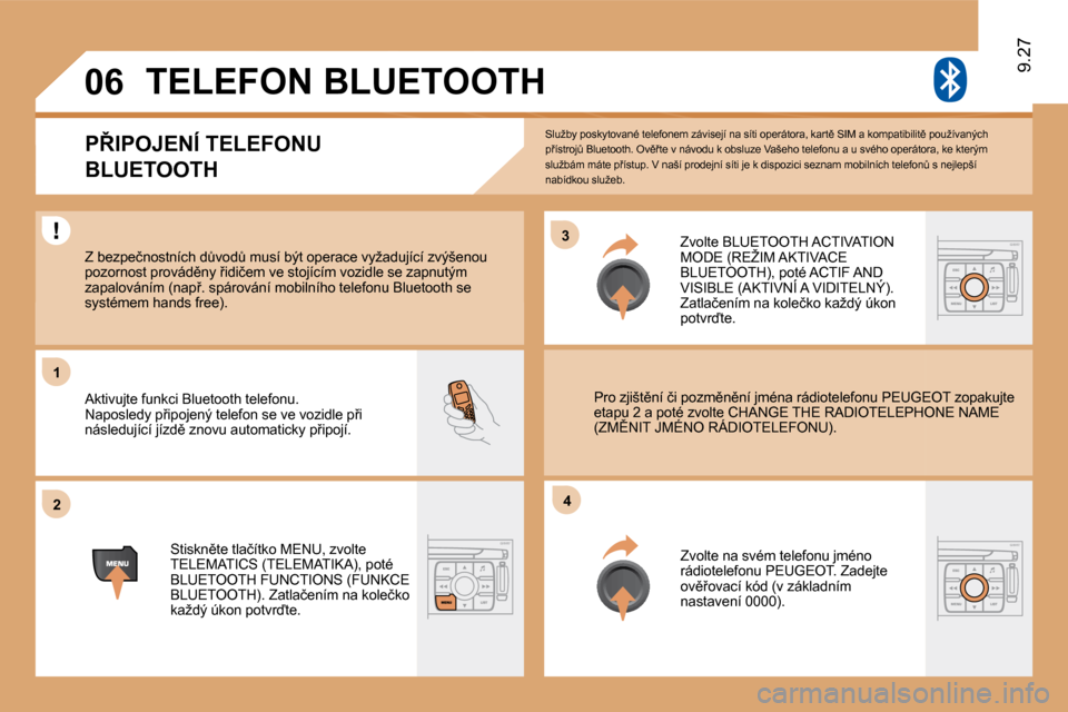 Peugeot Expert Tepee 2009  Návod k obsluze (in Czech) �3�3
22
�1�1
44
�0�6
� �S�l�u�ž�b�y� �p�o�s�k�y�t�o�v�a�n�é� �t�e�l�e�f�o�n�e�m� �z�á�v�i�s�e�j�í� �n�a� �s�í�t�i� �o�p�e�r�á�t�o�r�a�,� �k�a�r�t)� �S�I�M� �a� �k�o�m�p�a�t�i�b�i�l�i�t)� �p�o�