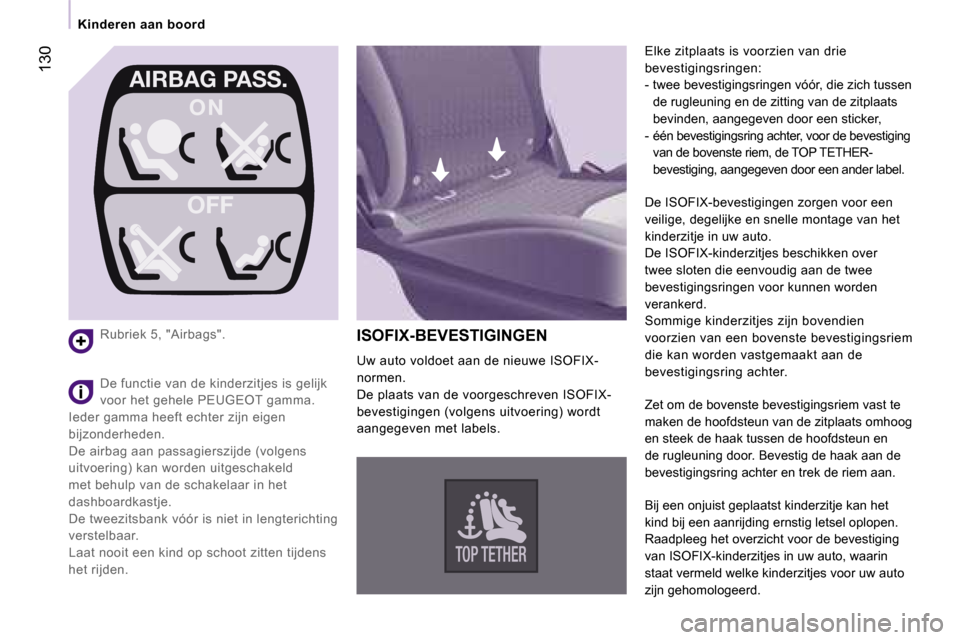 Peugeot Expert Tepee 2007  Handleiding (in Dutch) ฀O ฀N
฀O฀F฀F
฀A฀I฀R฀B฀A฀G฀฀฀P฀A฀S฀S฀.
฀O฀N
฀O฀F฀F
฀A฀I฀R฀B฀A฀G฀฀฀P฀A฀S฀S฀.�1�3�0
�K�i�n�d�e�r�e�n� �a�a�n� �b�o�o�r�d
�R�u�b�r�i