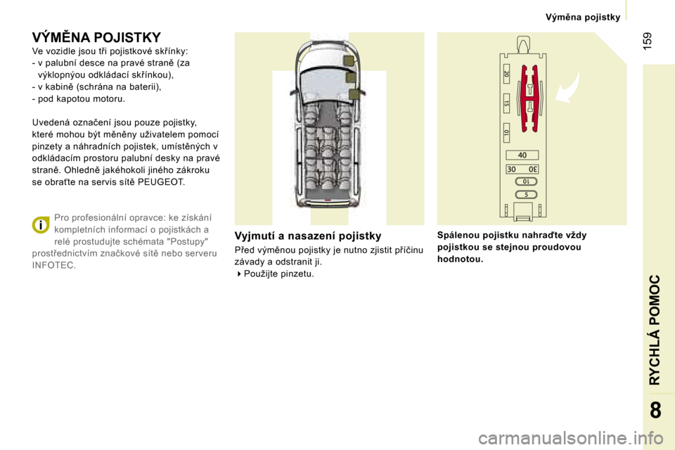 Peugeot Expert Tepee 2007  Návod k obsluze (in Czech) � �1�5�9
�8
�V�ý�m)�n�a� �p�o�j�i�s�t�k�y
�V�Ý�M(�N�A� �P�O�J�I�S�T�K�Y 
�V�e� �v�o�z�i�d�l�e� �j�s�o�u� �t9�i� �p�o�j�i�s�t�k�o�v�é� �s�k9�í�n�k�y�:� 
�-� �v� �p�a�l�u�b�n�í� �d�e�s�c�e� �n�