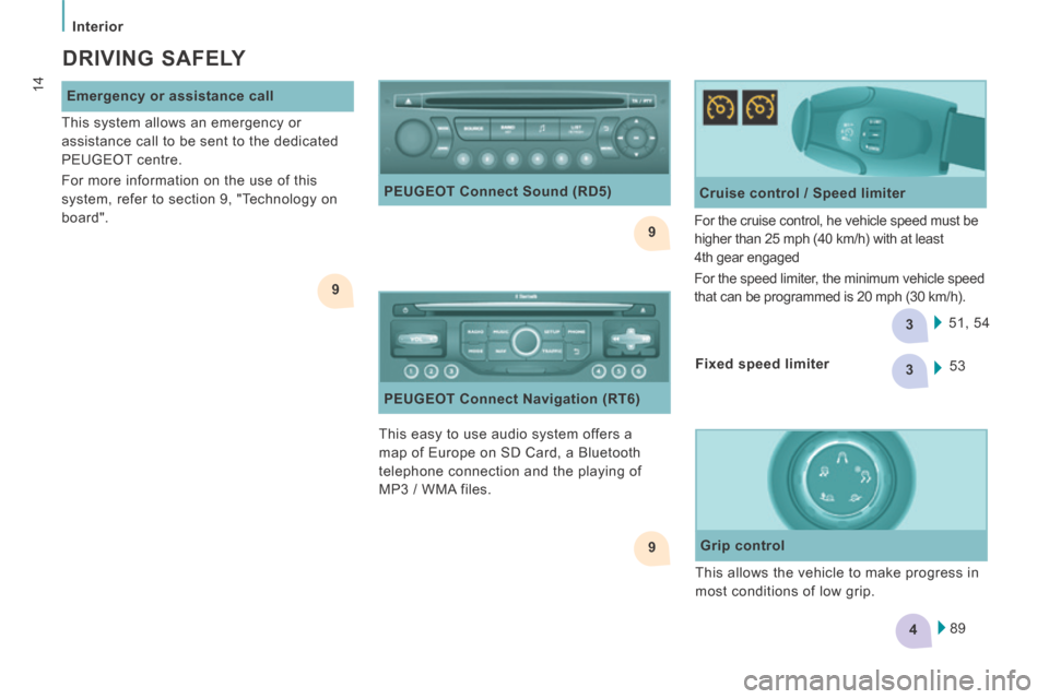 Peugeot Expert VU 2014 User Guide 9
9
3
4
3
9
Interior
14
AP-EXPERT-VU_EN_CHAP01_PRISE EN MAIN_ED01-2014
DRIVING SAFELY
Emergency or assistance call
This easy to use audio system offers a
map of Europe on SD Card, a Blu Peugeot Expert VU 2014 User Guide 9
9
3
4
3
9
Interior
14
AP-EXPERT-VU_EN_CHAP01_PRISE EN MAIN_ED01-2014
DRIVING SAFELY
Emergency or assistance call
This easy to use audio system offers a
map of Europe on SD Card, a Blu