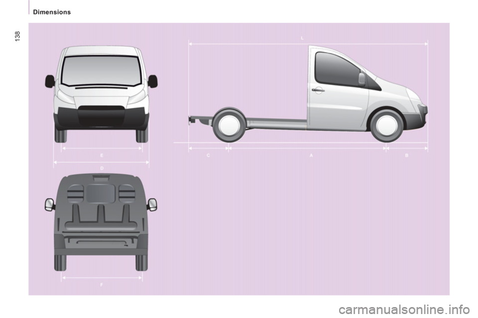 Peugeot Expert VU 2011  Owners Manual 138
   
 
Dimensions  
  