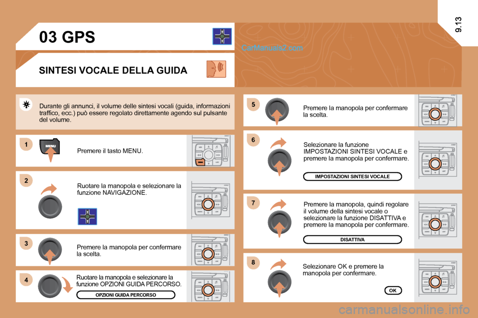 Peugeot Expert VU 2010  Manuale del proprietario (in Italian) �6�6
�8�8
�7�7
�5�5
11
�2�2
�3�3
�4�4
�0�3
� �P�r�e�m�e�r�e� �l�a� �m�a�n�o�p�o�l�a� �p�e�r� �c�o�n�f�e�r�m�a�r�e� la scelta. 
�I�M�P�O�S�T�A�Z�I�O�N�I� �S�I�N�T�E�S�I� �V�O�C�A�L�E
�D�I�S�A�T�T�I�V�A