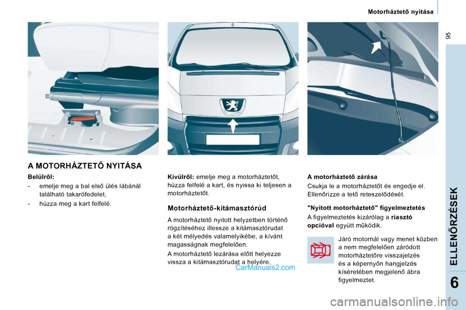 Peugeot Expert VU 2010  Kezelési útmutató (in Hungarian)  95
� � � �M�o�t�o�r�h�á�z�t�e�t5�  �n�y�i�t�á�s�a� � � 
�E�L�L�E�N4�R�Z�É�S�E�K
6
� �A� �M�O�T�O�R�H�Á�Z�T�E�T4� �N�Y�I�T�Á�S�A� 
  
�B�e�l�ü�l�r5�l�:   
� � � �-� �  �e�m�e�l�j�e� �m�e�g� 