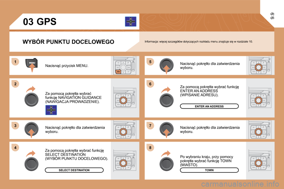 Peugeot Expert VU 2010  Instrukcja Obsługi (in Polish) �1�1
�2�2
�3�3
�5�5
�7�7
�4�4
�6�6
�8�8
�0�3
9.9
� � �W�Y�B�Ó�R� �P�U�N�K�T�U� �D�O�C�E�L�O�W�E�G�O� � � �I�n�f�o�r�m�a�c�j�a�:� �w�i�c�e�j� �s�z�c�z�e�g�ó�ł�ó�w� �d�o�t�y�c�z"�c�y�c�h� �r�o�z�