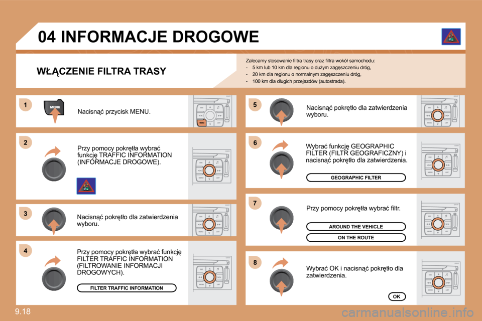 Peugeot Expert VU 2010  Instrukcja Obsługi (in Polish) 9.18 
�5�5
�6�6
�7�7
�8�8
�1�1
�2�2
�3�3
�4�4
�0�4
� � �W�Ł�C�Z�E�N�I�E� �F�I�L�T�R�A� �T�R�A�S�Y� 
� �Z�a�l�e�c�a�m�y� �s�t�o�s�o�w�a�n�i�e� �ﬁ� �l�t�r�a� �t�r�a�s�y� �o�r�a�z� �ﬁ� �l�t�r�a� �