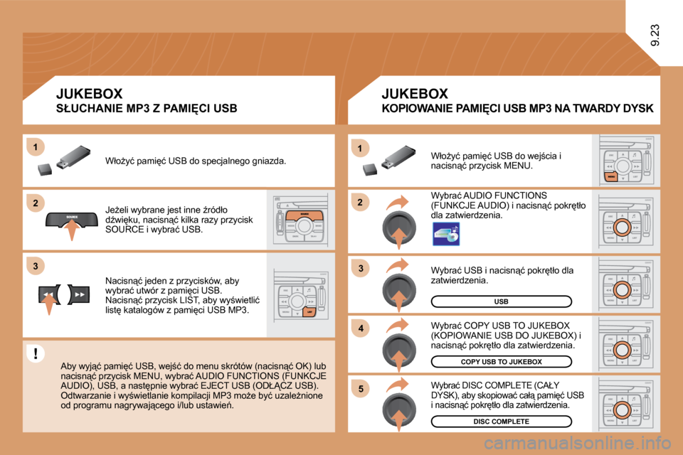 Peugeot Expert VU 2010  Instrukcja Obsługi (in Polish) �2�2
�1�1
�3�3
�4�4
�5�5
�2�2
�3�3
�1�1
�U�S�B
� �W�y�b�r�a�ć� �U�S�B� �i� �n�a�c�i�s�n"�ć� �p�o�k�r�t�ł�o� �d�l�a� �z�a�t�w�i�e�r�d�z�e�n�i�a�.� 
�C�O�P�Y� �U�S�B� �T�O� �J�U�K�E�B�O�X
DISC COM