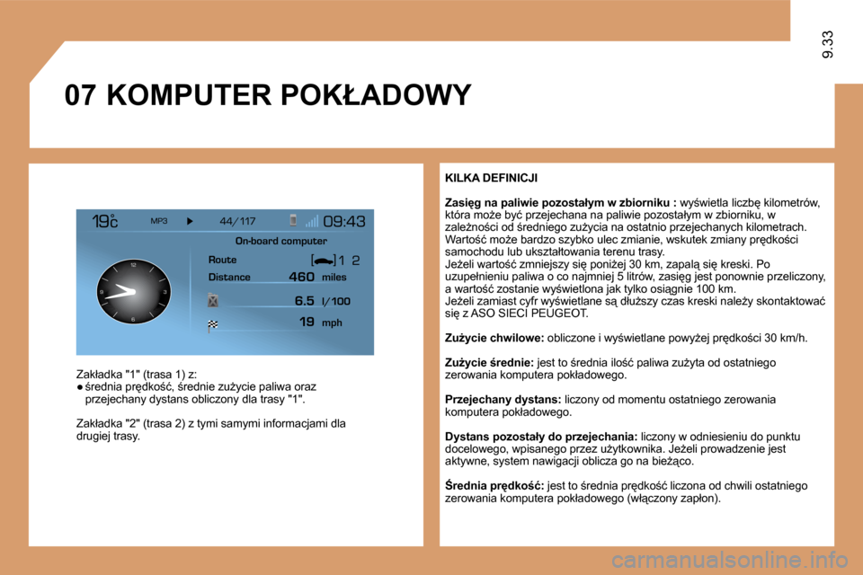 Peugeot Expert VU 2010  Instrukcja Obsługi (in Polish) �0�7
126 3
9
9.33
� � �K�I�L�K�A� �D�E�F�I�N�I�C�J�I� 
� � �Z�a�s�i
�g� �n�a� �p�a�l�i�w�i�e� �p�o�z�o�s�t�a�ł�y�m� �w� �z�b�i�o�r�n�i�k�u� � � �:� � �w�y;�w�i�e�t�l�a� �l�i�c�z�b� �k�i�l�o�m�e�t