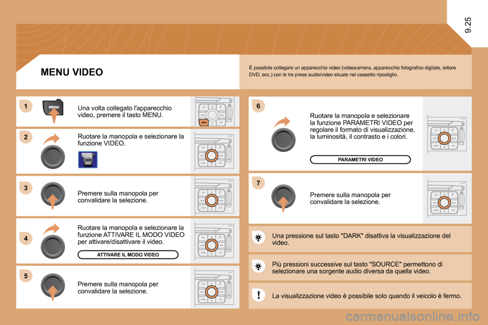 Peugeot Expert VU 2009  Manuale del proprietario (in Italian) 11
�2�2
�3�3
�4�4
�5�5
�6�6
�7�7
9.25
�A�T�T�I�V�A�R�E� �I�L� �M�O�D�O� �V�I�D�E�O
�P�A�R�A�M�E�T�R�I� �V�I�D�E�O
� �È� �p�o�s�s�i�b�i�l�e� �c�o�l�l�e�g�a�r�e� �u�n� �a�p�p�a�r�e�c�c�h�i�o� �v�i�d�e�