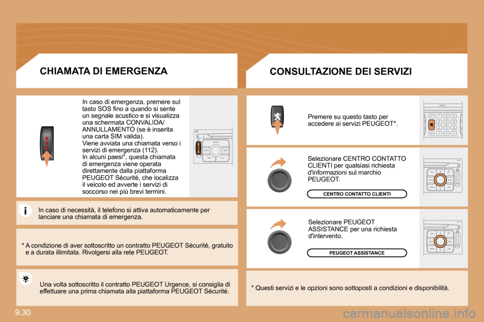 Peugeot Expert VU 2009  Manuale del proprietario (in Italian) �9�.�3�0� 
PEUGEOT ASSISTANCE
CENTRO CONTATTO CLIENTI
� � �*� � � � �A� �c�o�n�d�i�z�i�o�n�e� �d�i� �a�v�e�r� �s�o�t�t�o�s�c�r�i�t�t�o� �u�n� �c�o�n�t�r�a�t�t�o� �P�E�U�G�E�O�T� �S�é�c�u�r�i�t�é�,� 