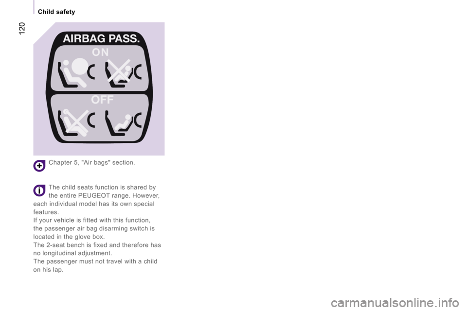 Peugeot Expert VU Dag 2007  Owners Manual ฀O ฀N
฀O฀F฀F
฀A฀I฀R฀B฀A฀G฀฀฀P฀A฀S฀S฀.
฀O฀N
฀O฀F฀F
฀A฀I฀R฀B฀A฀G฀฀฀P฀A฀S฀S฀.�1�2�0
�C�h�i�l�d� �s�a�f�e�t�y
�C�h�a�p�t�e�r� �5�,� 