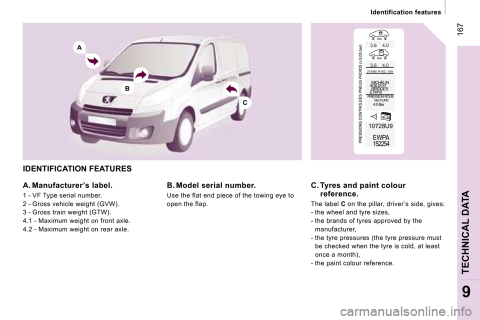 Peugeot Expert VU Dag 2007  Owners Manual �A
�B
�C
�B�a�r 
�B�a�r�3�.�6 �4�.�0 
�3�.�6 �4�.�0
�2�1�5�/�6�0� �R�1�6�C� �1�0�9� � �M�I�C�H�E�L�I�N 
�A�G�I�L�I�S� �5�1
� � �B�R�I�D�G�E�S
�E� �R�4�1�0
� � �P�R�E�S�S�I�O�N� �R�O�U�E �S�E�C�O�U�R�S