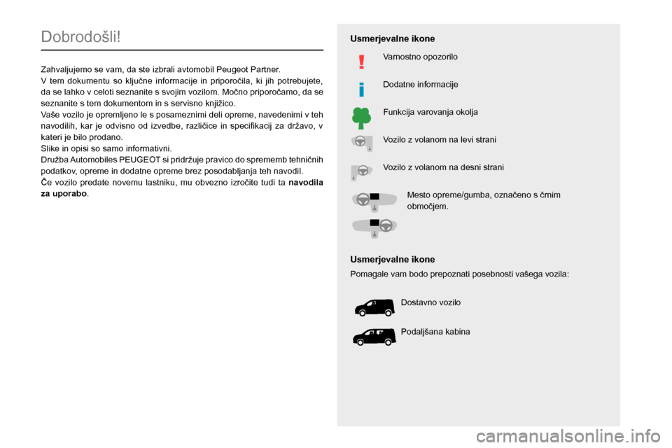 Peugeot Partner 2020  Priročnik za lastnika (in Slovenian)   
 
 
 
 
 
  
  
   
   
 
  
 
  
 
 
 
   
 
 
  
Dobrodošli!
Zahvaljujemo se vam, da ste izbrali avtomobil Peugeot Partner.
00390003
004700440003
00560048005D
0039
00510044005900520047004C004F00