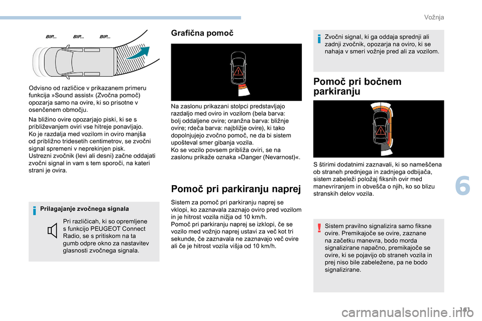 Peugeot Partner 2019 Priročnik za lastnika (in Slovenian) 161
Prilagajanje zvočnega signalaPri različicah, ki so opremljene
s f
unkcijo PEUGEOT Connect
Radio, se s pritiskom na ta
gumb odpre okno za nastavitev
glasnosti
z
vočnega
s
ignal Peugeot Partner 2019 Priročnik za lastnika (in Slovenian) 161
Prilagajanje zvočnega signalaPri različicah, ki so opremljene
s f
unkcijo PEUGEOT Connect
Radio, se s pritiskom na ta
gumb odpre okno za nastavitev
glasnosti
z
vočnega
s
ignal
