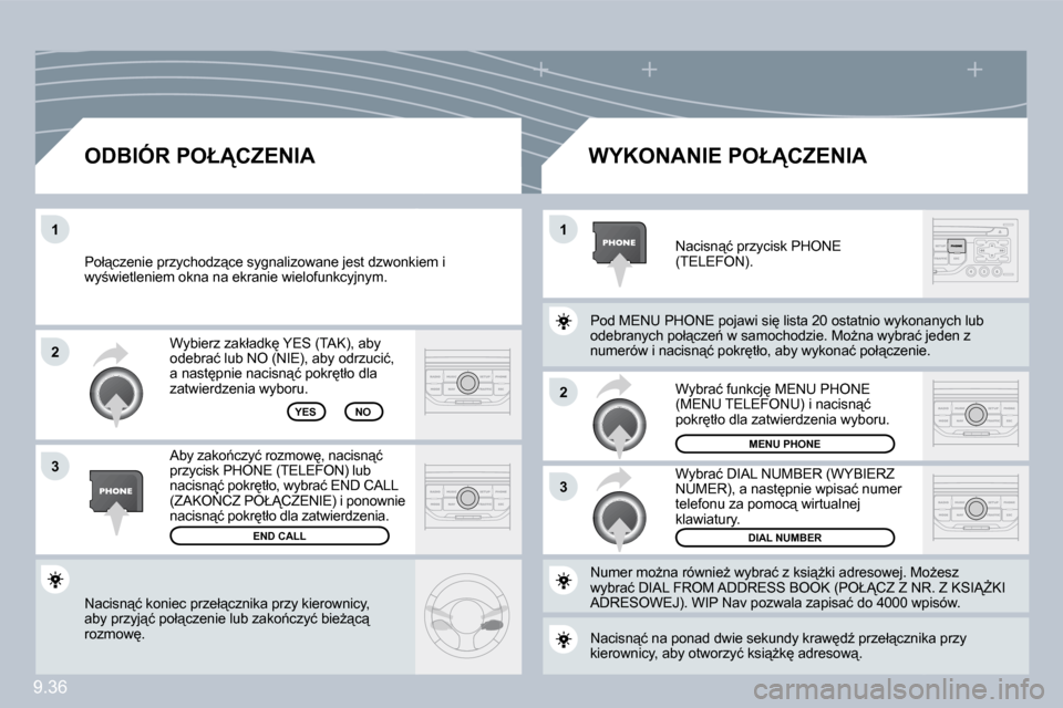 Peugeot Partner 2009  Instrukcja Obsługi (in Polish) �9�.�3�6
2
3
11
2
3
� �N�a�c�i�s�n"�ć� �k�o�n�i�e�c� �p�r�z�e�ł"�c�z�n�i�k�a� �p�r�z�y� �k�i�e�r�o�w�n�i�c�y�,� �a�b�y� �p�r�z�y�j"�ć� �p�o�ł"�c�z�e�n�i�e� �l�u�b� �z�a�k�o1�c�z�y�ć� �b�i�e