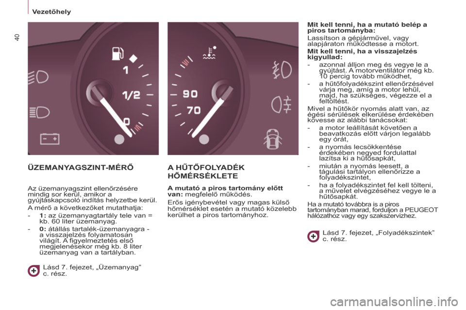 Peugeot Partner Tepee 2017 Kezelési útmutató (in Hungarian) 40
Partner2VP_hu_Chap03_Pret-a-partir_ed02-2016Partner2VP_hu_Chap03_Pret-a-partir_ed02-2016
ÜZEMANyAg SZIN t- MÉRŐA h Ű t Ő f OLyA d ÉK
h ŐMÉRSÉKLE t E
A mutató a piros tartomány előtt Peugeot Partner Tepee 2017 Kezelési útmutató (in Hungarian) 40
Partner2VP_hu_Chap03_Pret-a-partir_ed02-2016Partner2VP_hu_Chap03_Pret-a-partir_ed02-2016
ÜZEMANyAg SZIN t- MÉRŐA h Ű t Ő f OLyA d ÉK
h ŐMÉRSÉKLE t E
A mutató a piros tartomány előtt