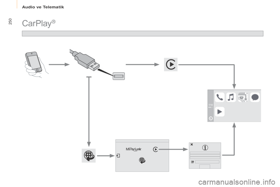 Peugeot Partner Tepee 2016  Kullanım Kılavuzu (in Turkish) 250CarPlay® 
Audio ve telematik  