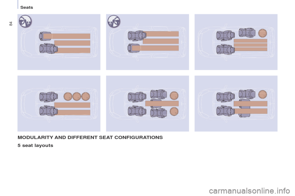 Peugeot Partner Tepee 2015 Manual Online 84
Partner_2_VP_en_Chap04_ergonomie_ed02-2014
MODULARITY AND DIFFERENT SEAT CONFIGURATIONS
5 seat layouts
Seats Peugeot Partner Tepee 2015 Manual Online 84
Partner_2_VP_en_Chap04_ergonomie_ed02-2014
MODULARITY AND DIFFERENT SEAT CONFIGURATIONS
5 seat layouts
Seats