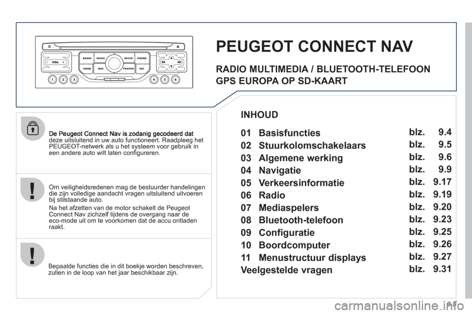 Peugeot Partner Tepee 2011 Handleiding (in Dutch) 9.3
deze uitsluitend in uw auto functioneert. Raadpleeg het PEUGEOT-netwerk als u het systeem voor gebruik ineen andere auto wilt laten confi gureren.
Bepaalde functies die in dit boek
je worden be Peugeot Partner Tepee 2011 Handleiding (in Dutch) 9.3
deze uitsluitend in uw auto functioneert. Raadpleeg het PEUGEOT-netwerk als u het systeem voor gebruik ineen andere auto wilt laten confi gureren.
Bepaalde functies die in dit boek
je worden be